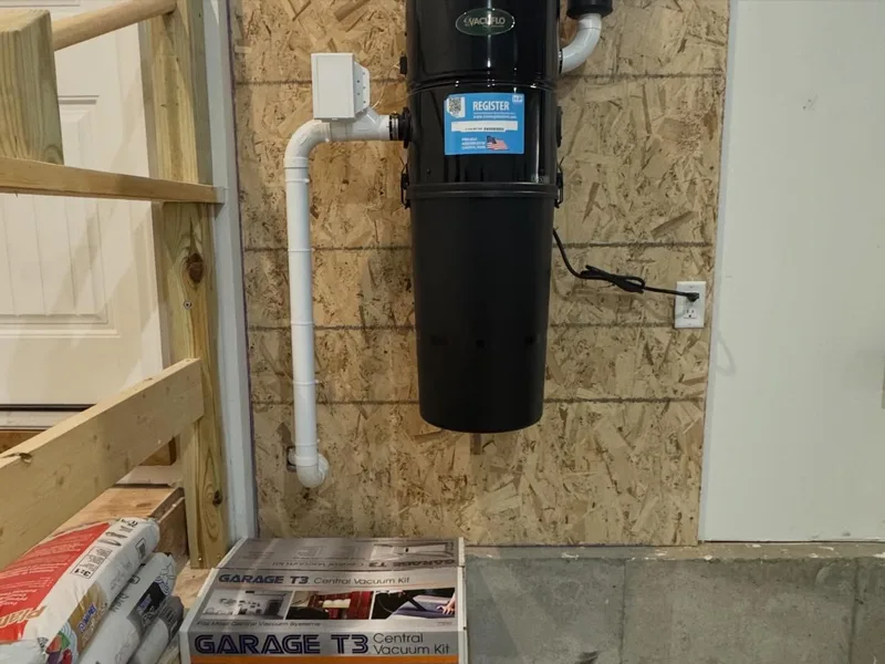 Finished central vacuum power unit in a Fenton new build
