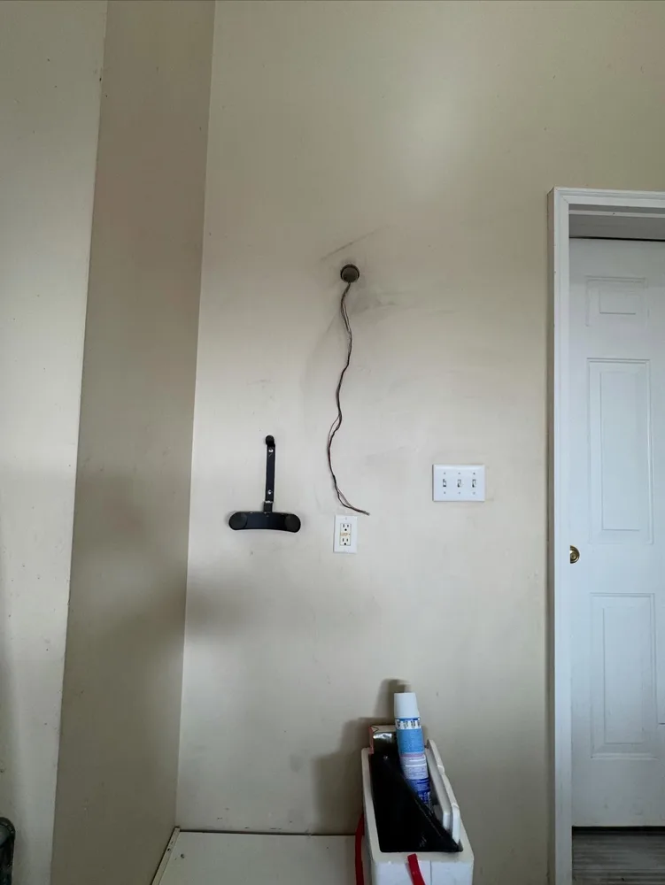Existing connections after removal of the old central vacuum unit in Festus